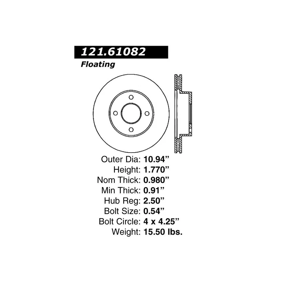 Front Disc Brake Pad Set Disc Brake Rotor C-Tek for Ford EcoSport 2007-2008 - Image 4 of 4