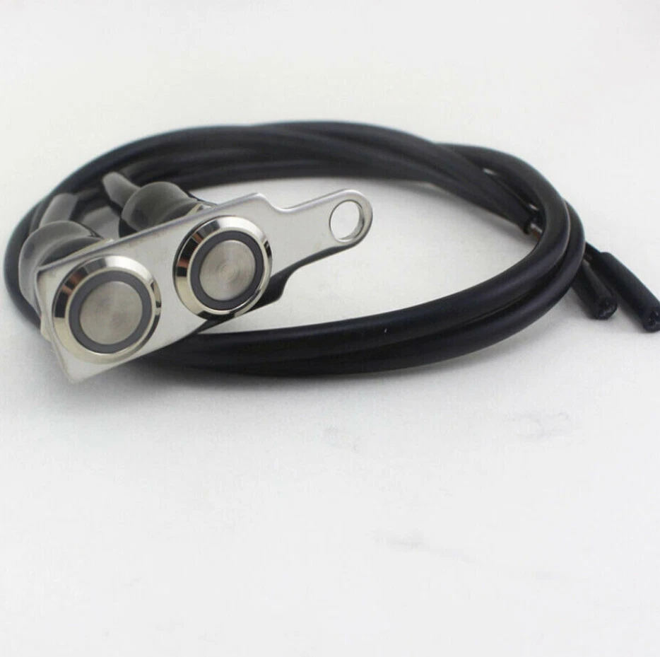 Interruptor Manillar Moto 2 Botones Impermeable Aluminio Azul LED CNC 12V Foto 3 de 4