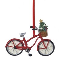 Kurt Adler Resin Bicycle with Basket Ornament
