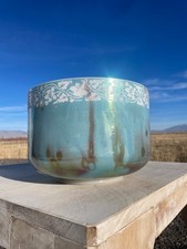 Crystal Tones 10" Divine Father Alchemy Crystal Singing Bowl B-20 Etched Flower