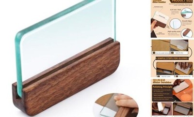  Glass Slicker for Burnishing Leather with Walnut Handle Glass Black Walnut