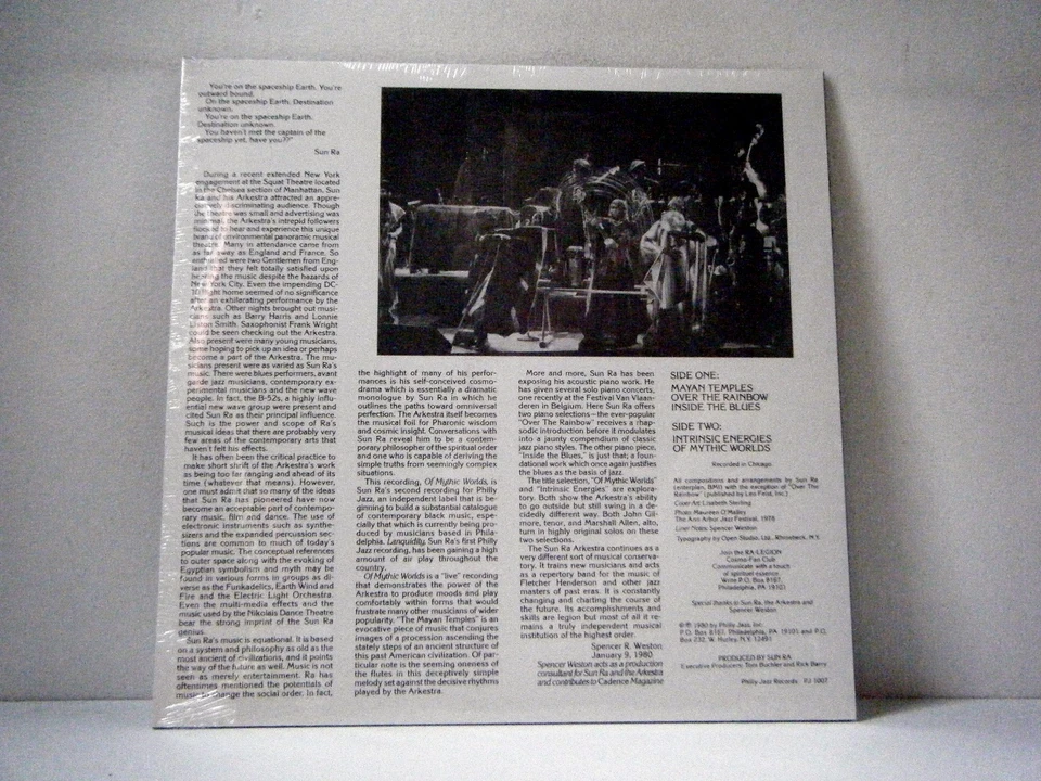 SUN RA LP Of Mythic Worlds 1980  Philly Jazz  RE 180 Gram  vinyl SEALED! - Image 2 of 2