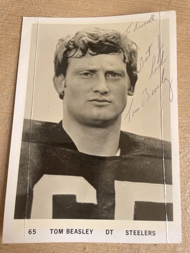Pittsburgh Steelers DT 65 Tom Beasley Autograph 5x7 Photo