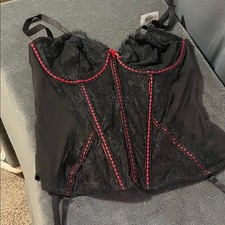 Adore Me Black and Red Lace Corset 38B