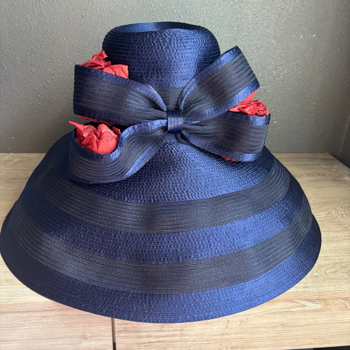 Church Blue Straw Vintage Hats for Women for sale | eBay