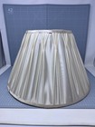Vintage Ivory Cream Large Lampshade In a Satin Material 46cm Max Dia 100 watt