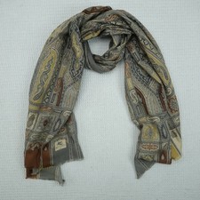 ETRO Milano Paisley 70 Wool 30 Silk Scarf Size 63" X 25" L46