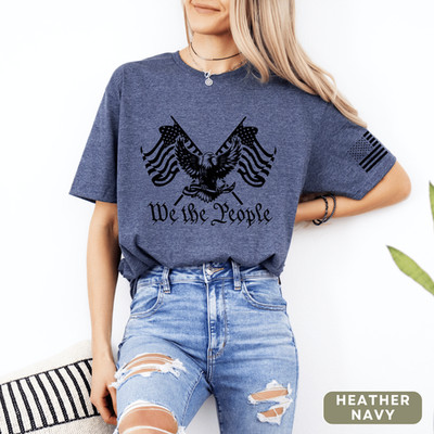 We the People T-Shirt for Men and Women With American Flag and Eagle