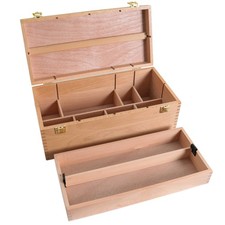 US Art Supply Artist Wood Pastel, Pen, Marker Storage Box with Drawer s 