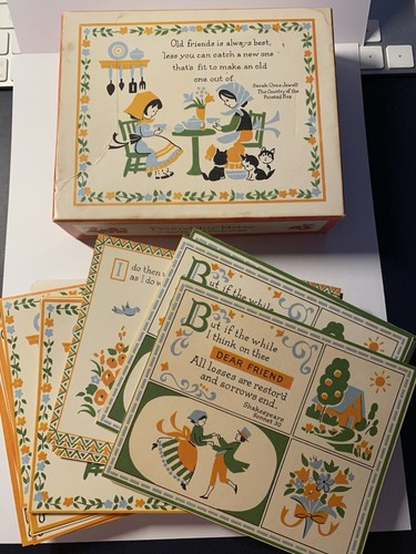 Original Box of 15 Vintage Quality Crest Friends Greeting Cards Unused Envelopes