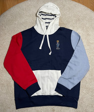 Polo Ralph Lauren Polo Bear Men  s Colorblock Pullover Hoodie Navy Multi Size L