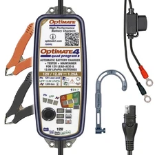 OptiMate 4 Quad Program Battery Charger for Motorcycles ATVs and Watercraft
