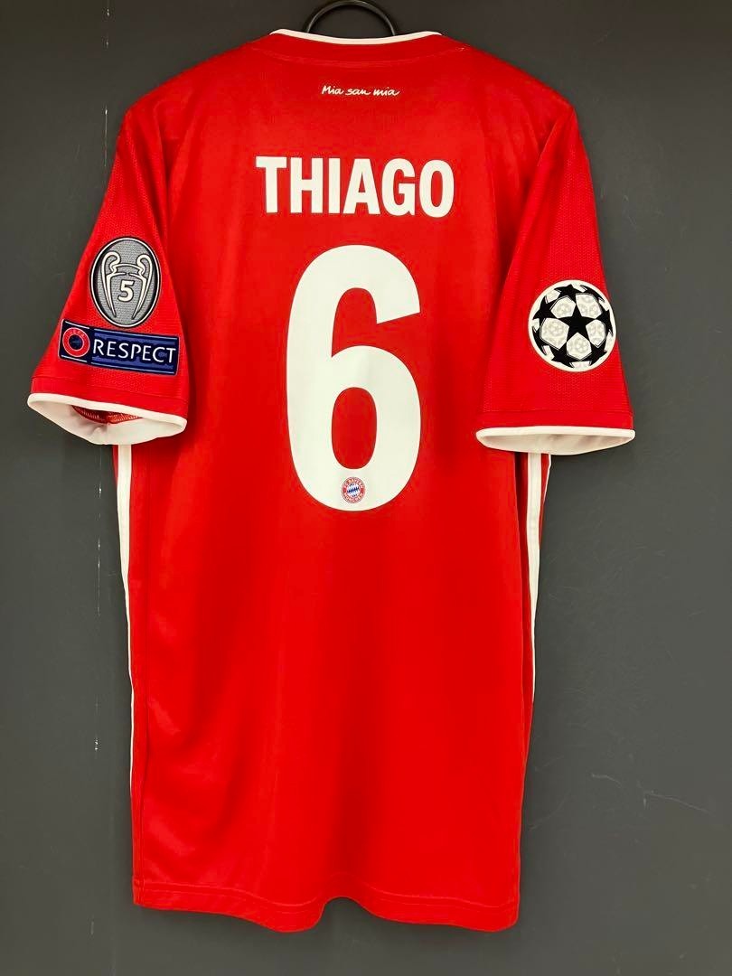 Thiago Alcantara #6 Bayern Munich 19/20 CL Full Patch Jersey L (US