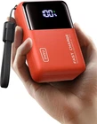 Iniu Power Bank 20000mAh, Fast Charge 65W, USB-C, USB-A, USB-C Go Cable, Orange