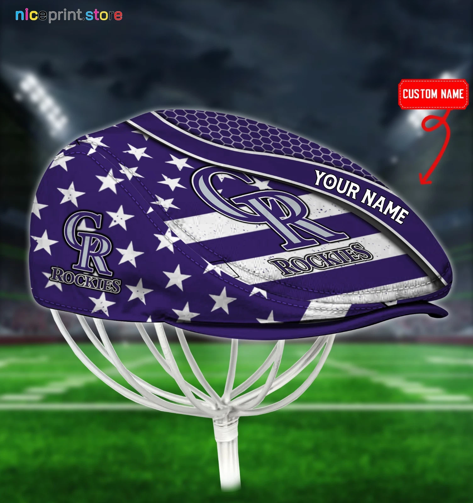 Colorado Baseball Team Rockies Jeff Cap Driving Cap Flat Cap Golf Cap