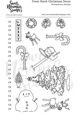 Sweet November Stamps, clear stamp, Front Porch Christmas Decor