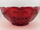 Mosser Ohio Cherry & Cable Ruby Red Low Footed Round Bowl 8 3/4” GLOWS