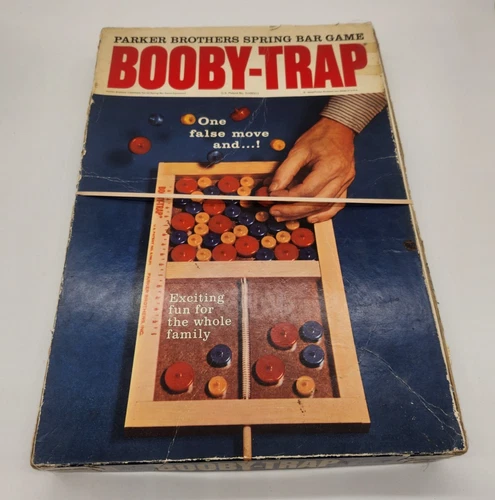 Vintage BOOBY-TRAP Game by Parker Brothers - 1965 - 53 Wood Pieces