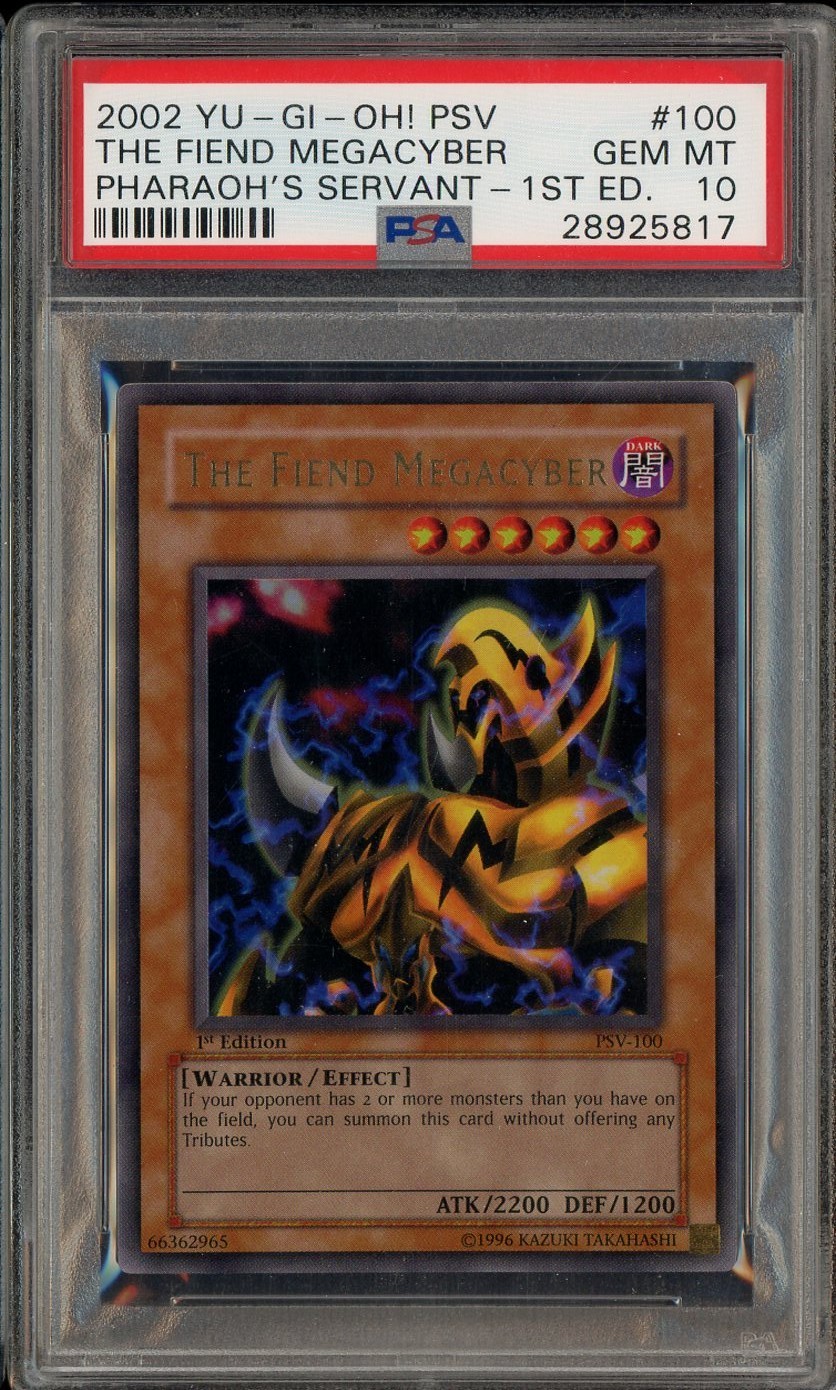 2002 Yu-Gi-Oh! Pharaoh's Servant 1st Edition #PSV-100 The Fiend Megacyber PSA 10