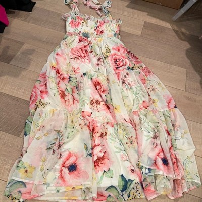 FLYING TOMATO WOMENS SMALL FLORAL GARDEN PARTY DRESS