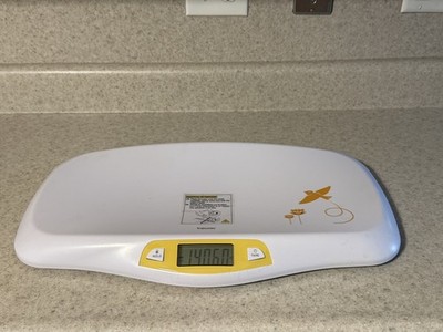 Beurer BY 80 Digital Baby Scale White Yellow with Hold and Tare Functions