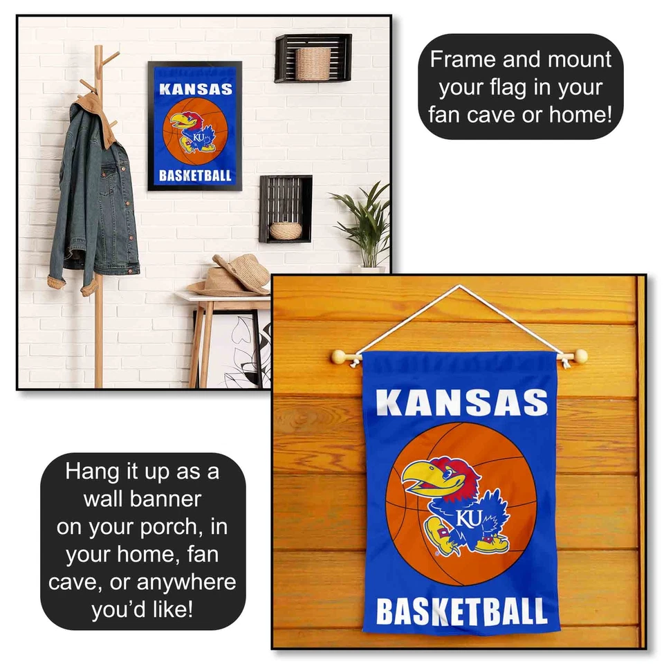 Kansas KU Jayhawks Basketball Garden Flag and Yard Banner - Image 4 of 4