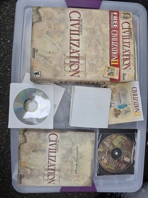 Civilization III (PC CD-ROM, 2001) Big Box Includes Civilization II - NEW SEALED