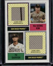 2025 Topps Heritage #DPMCR-KD Yu Darvish / Ha-Seong Kim Dual Player Relics
