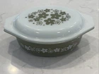 Vintage Pyrex Spring Blossom Crazy Daisy Oval Casserole with Lid #043 1.5Qt.