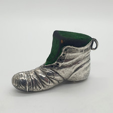 Sterling Silver Green Pin Cushion Boot/Shoe by Samuel M Levi 1909