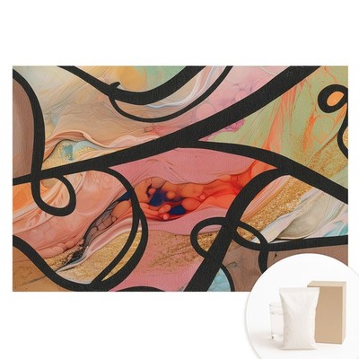 Non-Woven XXL Wallpaper 3D Effect Bedroom Abstract Waves And Contrast Lines