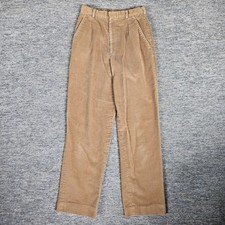 Vintage L.L. Bean Corduroy Pants Sz 6P Petite 25x30 Khaki Widewale Made in USA