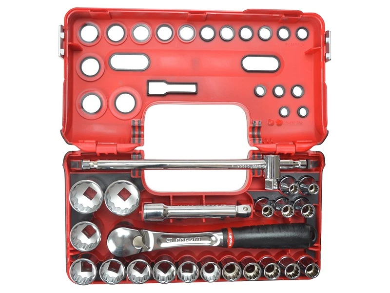 Facom SL.DBOX412 1/2in Drive 12-Point Detection Box Socket Set, 22 Piece Metric  - Image 2 of 4