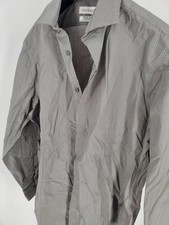 Calvin Klein Dress Shirt Men's L 16-16.5 32/33 Gray Infinite Color Slim Fit