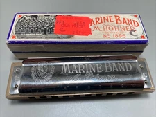 Marine Band Made By M. Hohner Germany No. 1896 Harmonica Key Of C