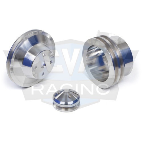 Billet Aluminum Big Block Chevy V-Belt Kit 396 427 454 LWP BBC Underdrive Chrome - Picture 2 of 8