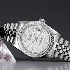 31 mm Rolex Datejust Silver Index Dial Diamond Bezel Stainless Steel Watch 3