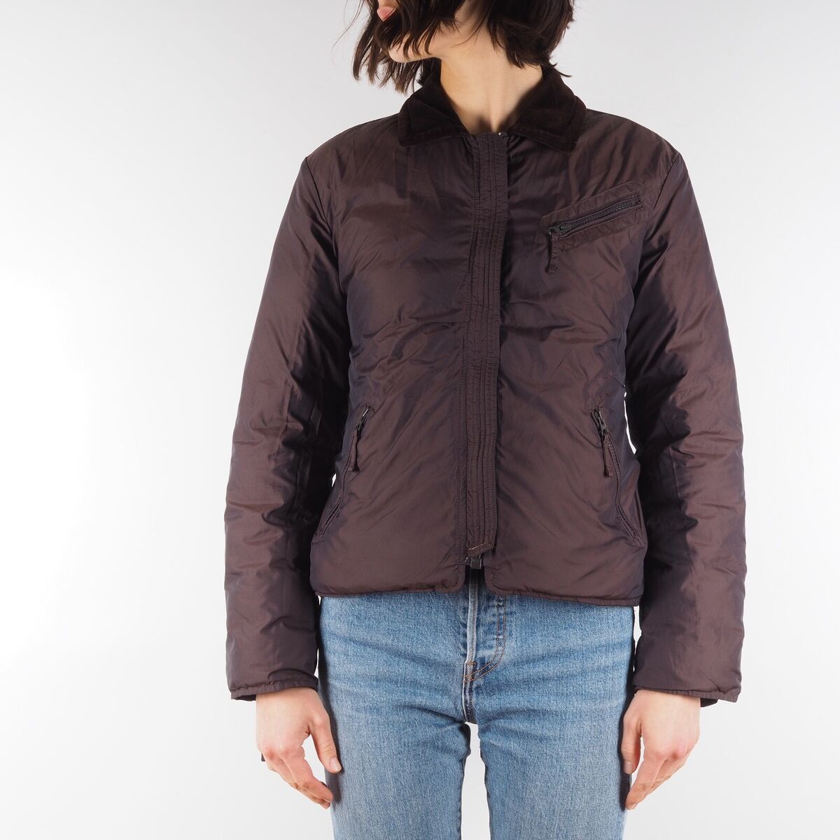 Armani Jeans Vintage Women's Quilt Brown Puffer Reversible Armani Jeans Vintage Women's Quilt Brown Puffer Reversible