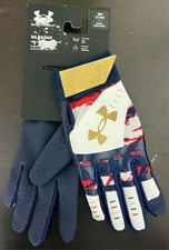 UNDER ARMOUR RADAR Batting Gloves  Navy/White/Red  Womens Size Small  NEW