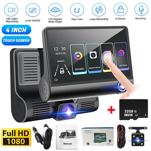 Dashcam Auto Dual Objektiv vorne/hinten/innen 1080P HD Videorecorder Kamera G-Sensor - Bild 37 von 37