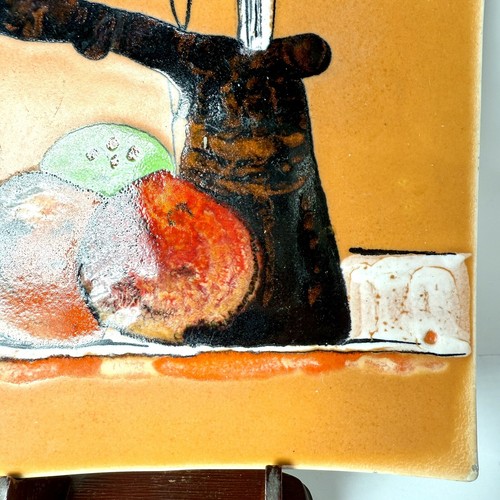 VTG 1960 Italian Colorful Hand Painted Serving Plate Abstract Fruit 7.5” READ - Picture 6 of 13