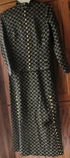 Vintage BANFF LTD Gianni Ferri black gold metallic dress gown size MISSING