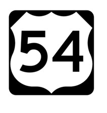 12" us route 54 highway sign road bumper sticker decal usa made