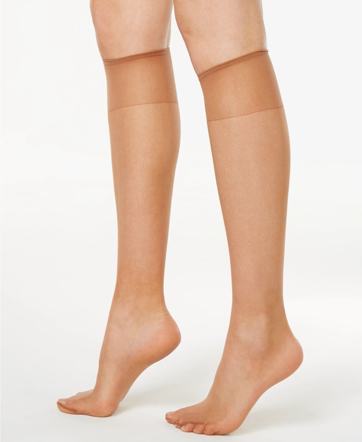 Hanes Womens One Size Knee High Silky Sheers 2 Pck Travel Buff Barely There  | eBay
