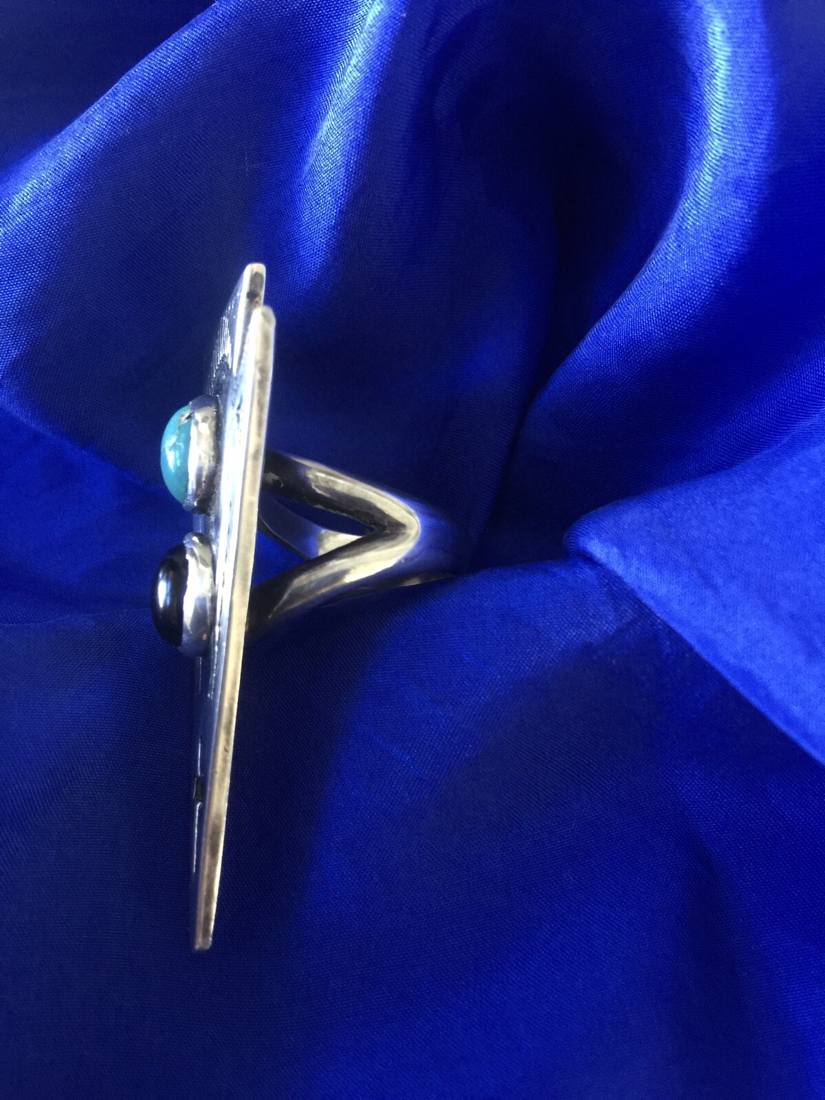 SPELL Dramatic Vintage Silver Ring Turquoise and … - image 7