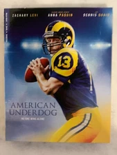 American Underdog (Blu-ray/DVD, 2021) Zachary Levi, Anna Paquin, Kurt Warner OOP