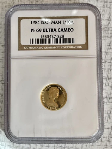 Isle of Man 1984 Angel 1/10 oz Gold NGC PF69 Ultra Cameo SKU#2457