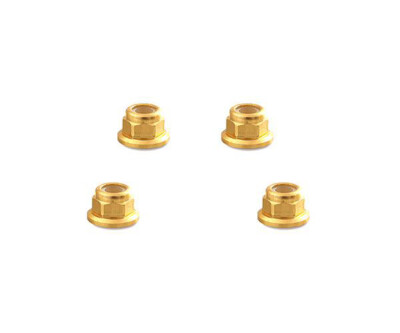 Color Alloy Metal M5 Size Hex Lock Nut Flanged 4pcs