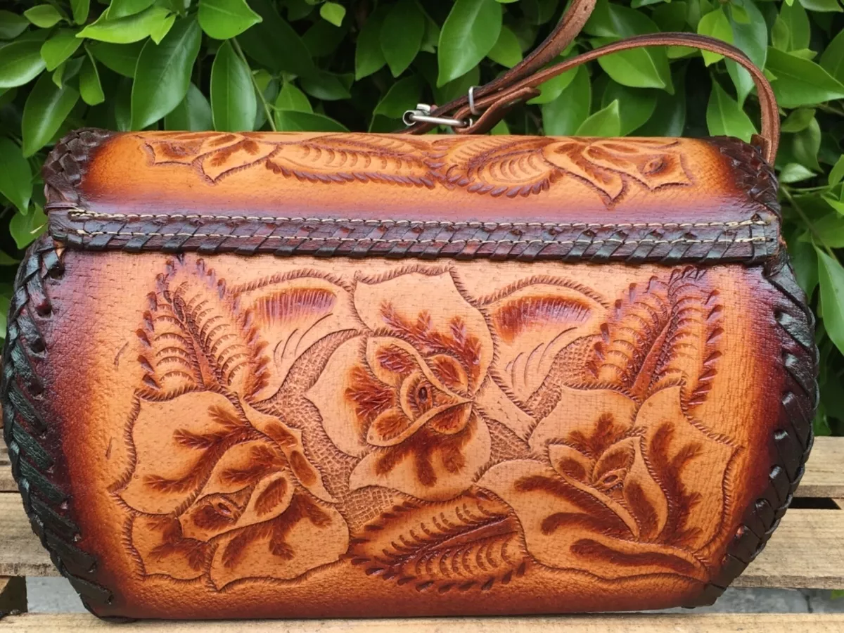 DollsofIndia Embossed Leather Clutch Purse - 6 x 10 inches (FR90)