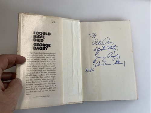Signed, I Could Have Died (Crime Club Selection), George Bagby 1979 HC DJ 1st - Foto 2 di 11